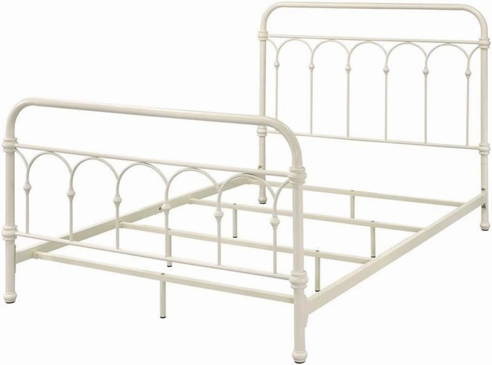Acme Citron Metal Full Bed with Spindle Headboard and Footboard in White