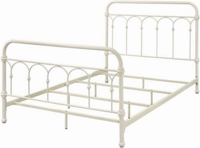 Acme Citron Metal Full Bed with Spindle Headboard and Footboard in White
