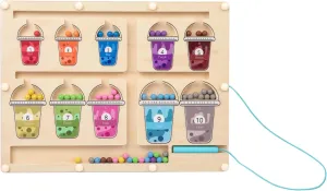 Adena Montessori Magnetic Color & Number Maze - Montessori Wooden Color Matching Learning Counting Puzzle Board