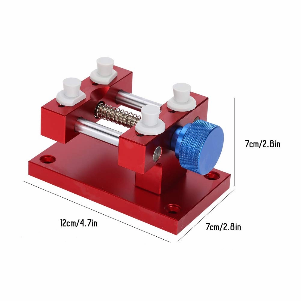 Adjustable Watch Case Holder,Watchmaker Repair Kit,Metal Watch Strap Remover Base Movement Repair Tool(Red)