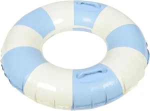 Adult Striped Inflatable Swim Ring with Handle Pool Float for Adults Comfortable Swimming Circle for Relaxation Water Tube for Pool and Beach Activities