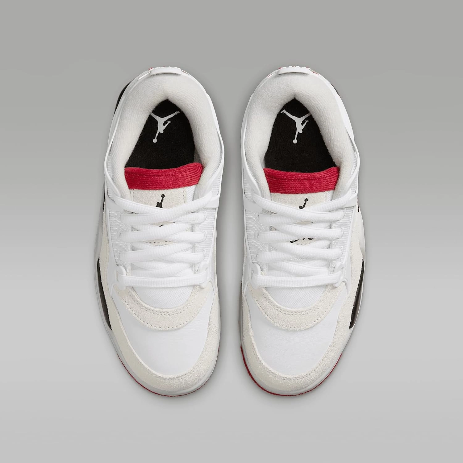 Air Jordan 4 RM Big Kids' Shoes (FQ7938-102, White/Black/Neutral Grey/Varsity Red)