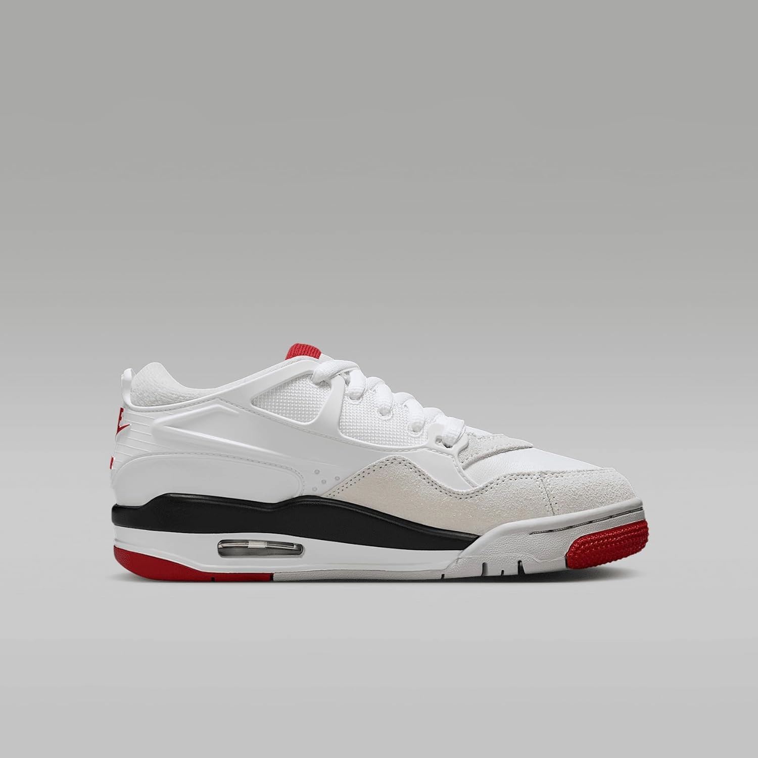 Air Jordan 4 RM Big Kids' Shoes (FQ7938-102, White/Black/Neutral Grey/Varsity Red)
