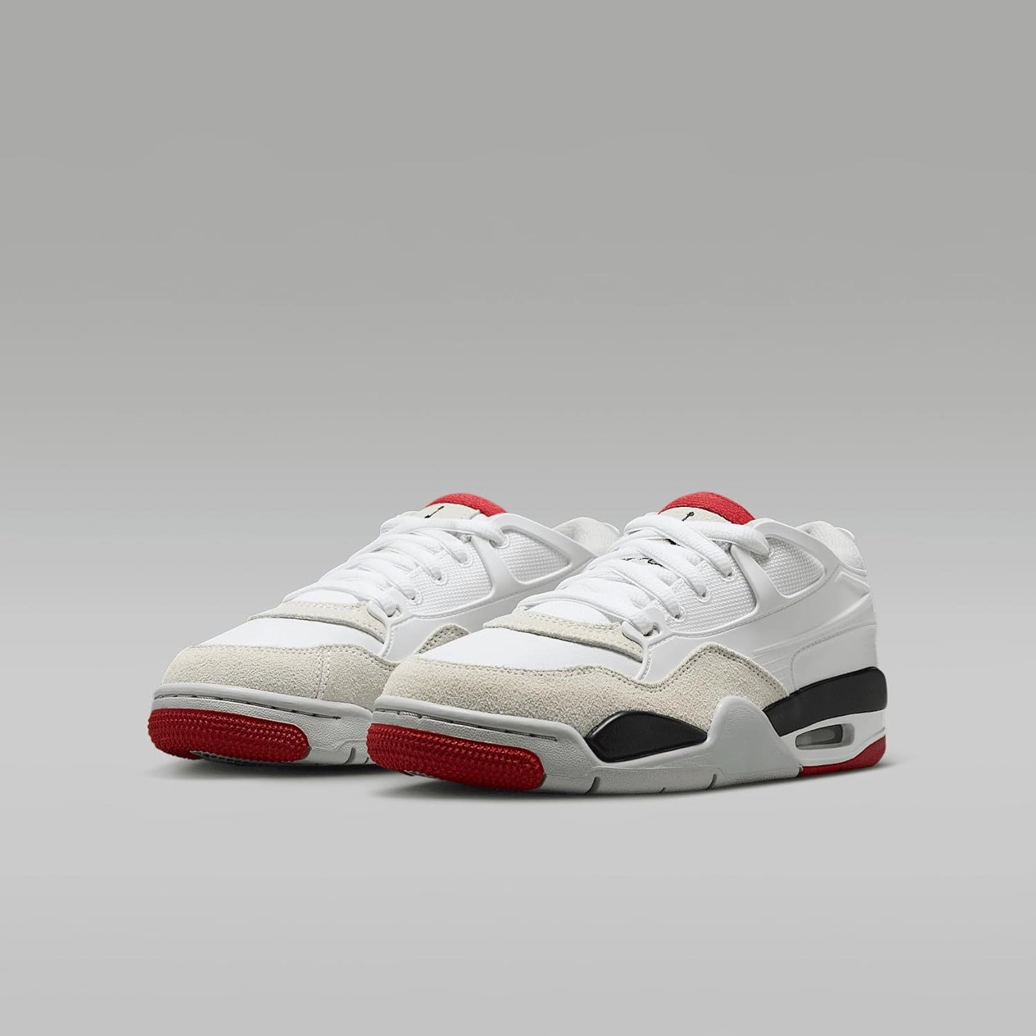 Air Jordan 4 RM Big Kids' Shoes (FQ7938-102, White/Black/Neutral Grey/Varsity Red)