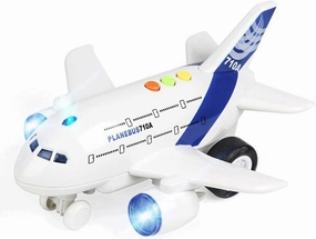 Airplane Toys for Toddlers,Friction Powered Toy Plane for Kids,1:200 Scale Aircraft with Flashing Lights and Sounds for Boys & Girls,Toy Vehicles