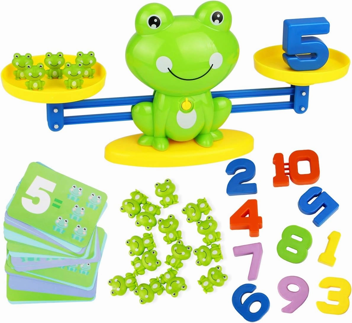 Aitbay Cool Math Game, Preschoolers Frog Balance Counting Toys for Boys & Girls Educational Number Toy Fun Children's Gift STEM Learning Age 3  (63 PCS)
