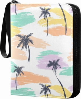 album card card binder with double sided removable sleeves collectors for 400 cards Boho Simple Style Island Coconut Tree