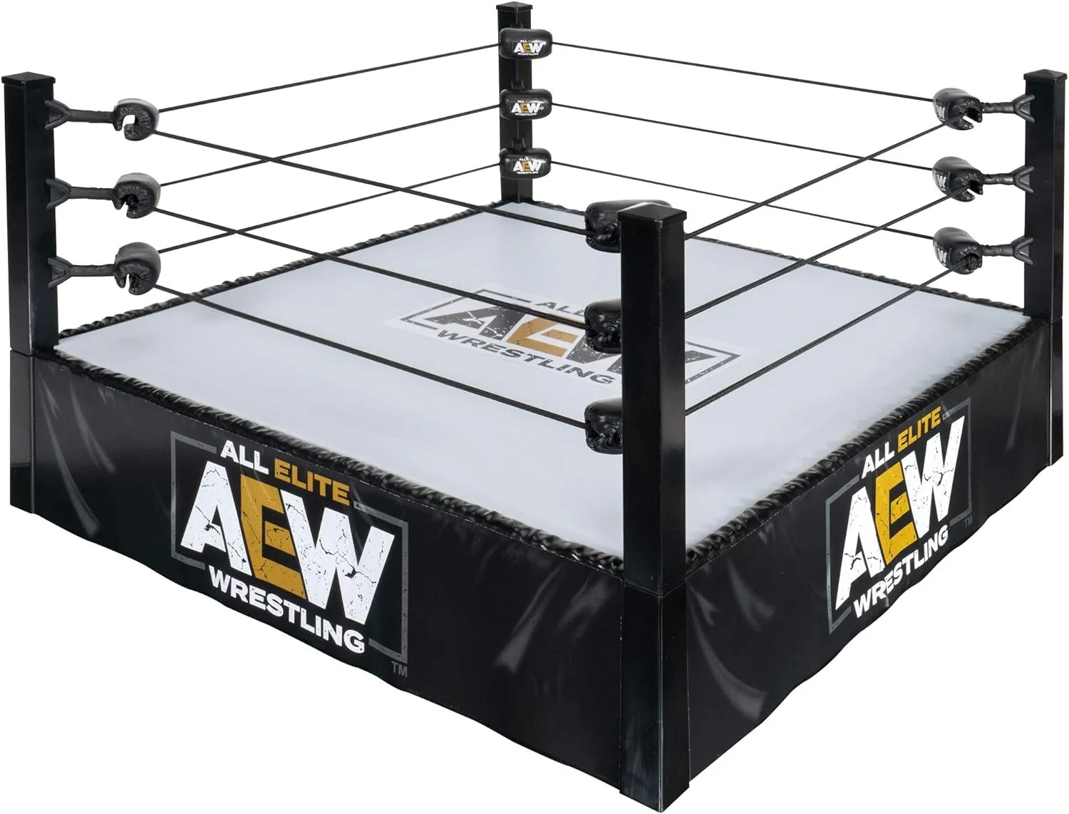 All Elite Wrestling Unrivaled Collection Action Ring - Authentic Action Ring, with Flexible Tension Ring Ropes