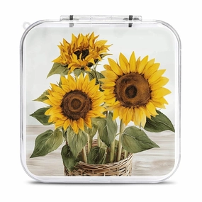 Alluring Sunflowers Summer Switch Game Case Switch Game Holder Cartridge Case Storage 12 Games & 2 Micro Sd Card Slots, Travel Carry Cases, Portable Games Card Storage, Hard Shell, Buckle Closure