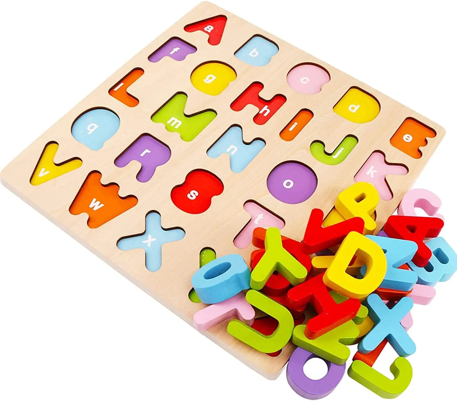 Alphabet Puzzle, WOOD CITY ABC Letter & Number Puzzles for Toddlers 1 2 3 Years Old, Preschool Learning Toys for Kids, Educational Name Puzzle Present for Boys and Girls (2 Pack)