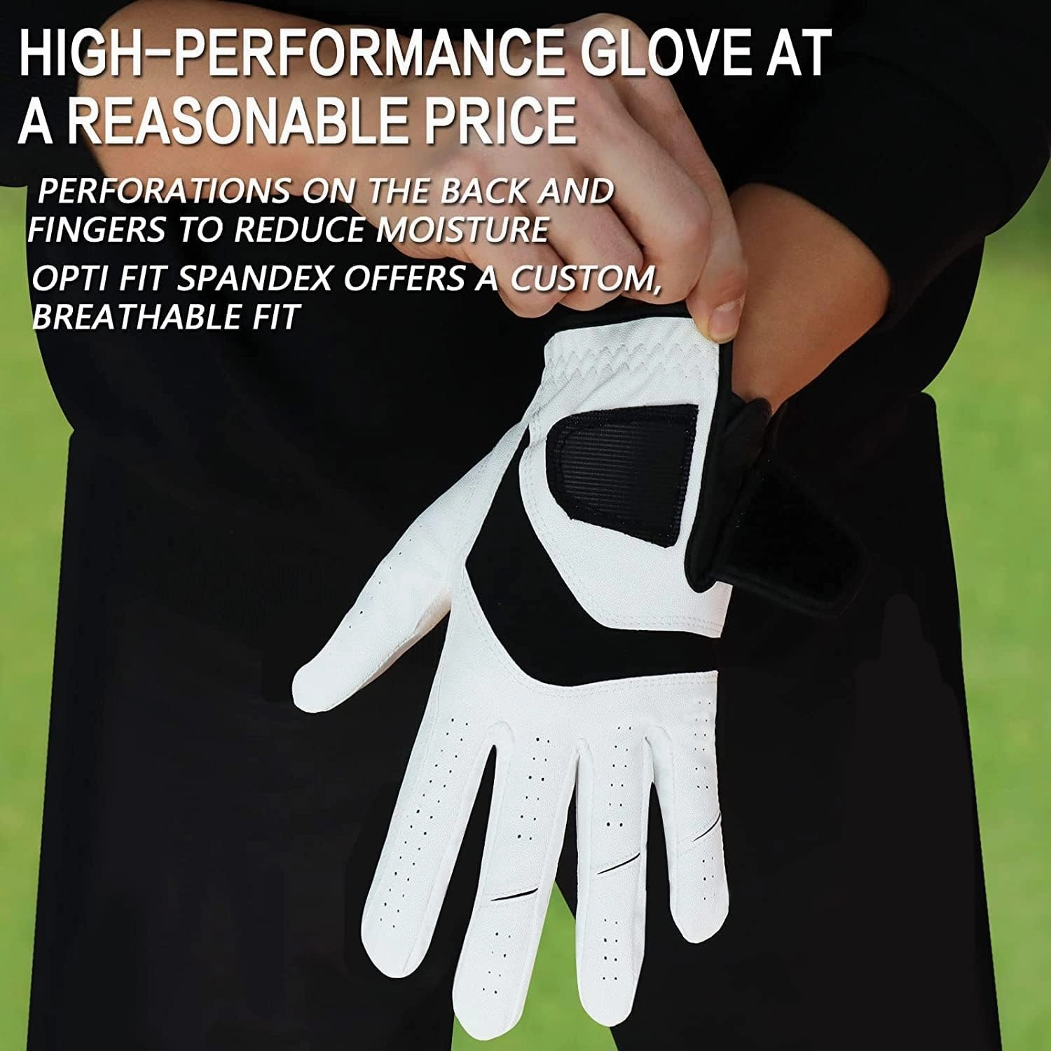 Amy Sport Golf Gloves Men Right Handed Golfer Left Hand 3 Pack Leather All Weather Grip Soft Breathable Flexible for Mens