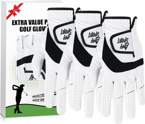 Amy Sport Golf Gloves Men Right Handed Golfer Left Hand 3 Pack PU Leather All Weather Grip Soft Breathable Flexible for Mens