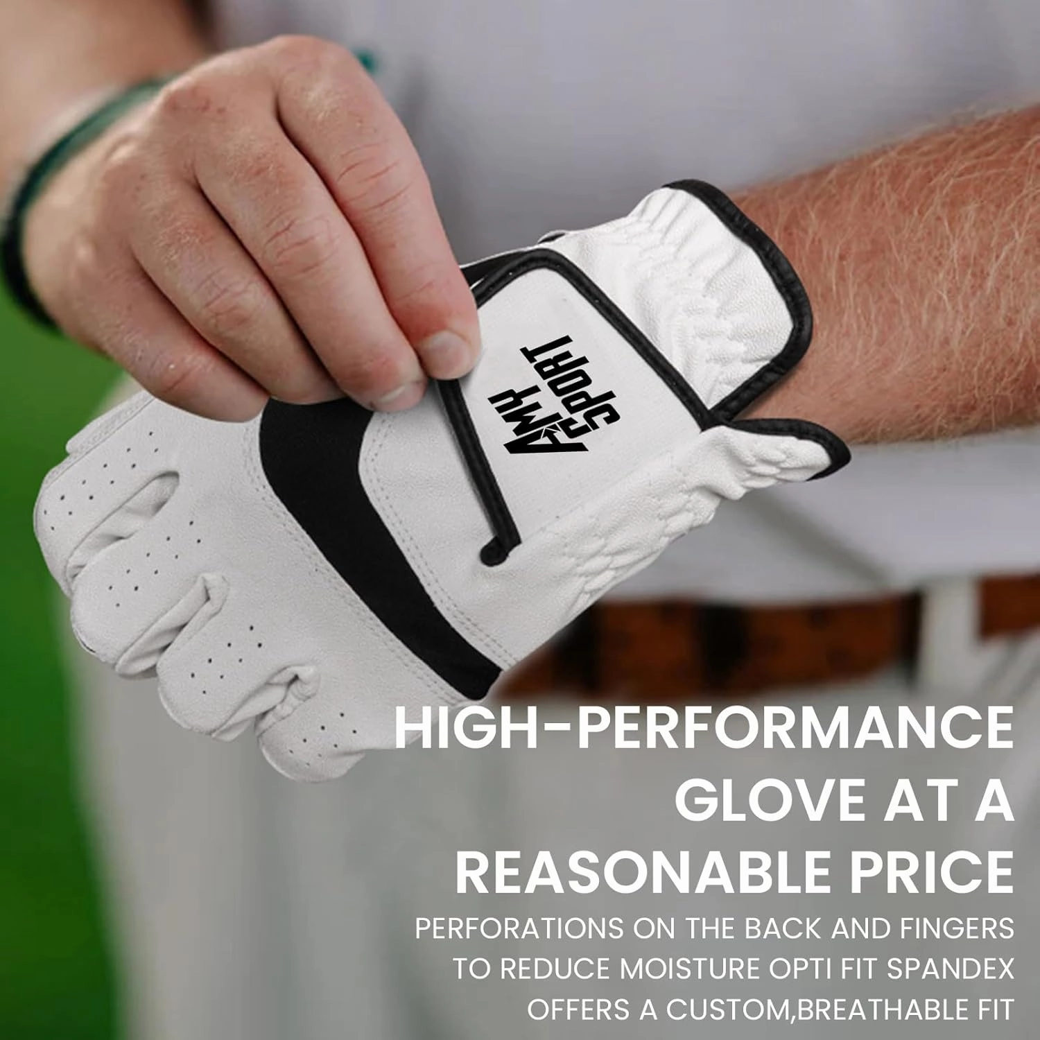 Amy Sport Golf Gloves Men Right Handed Golfer Left Hand 3 Pack PU Leather All Weather Grip Soft Breathable Flexible for Mens