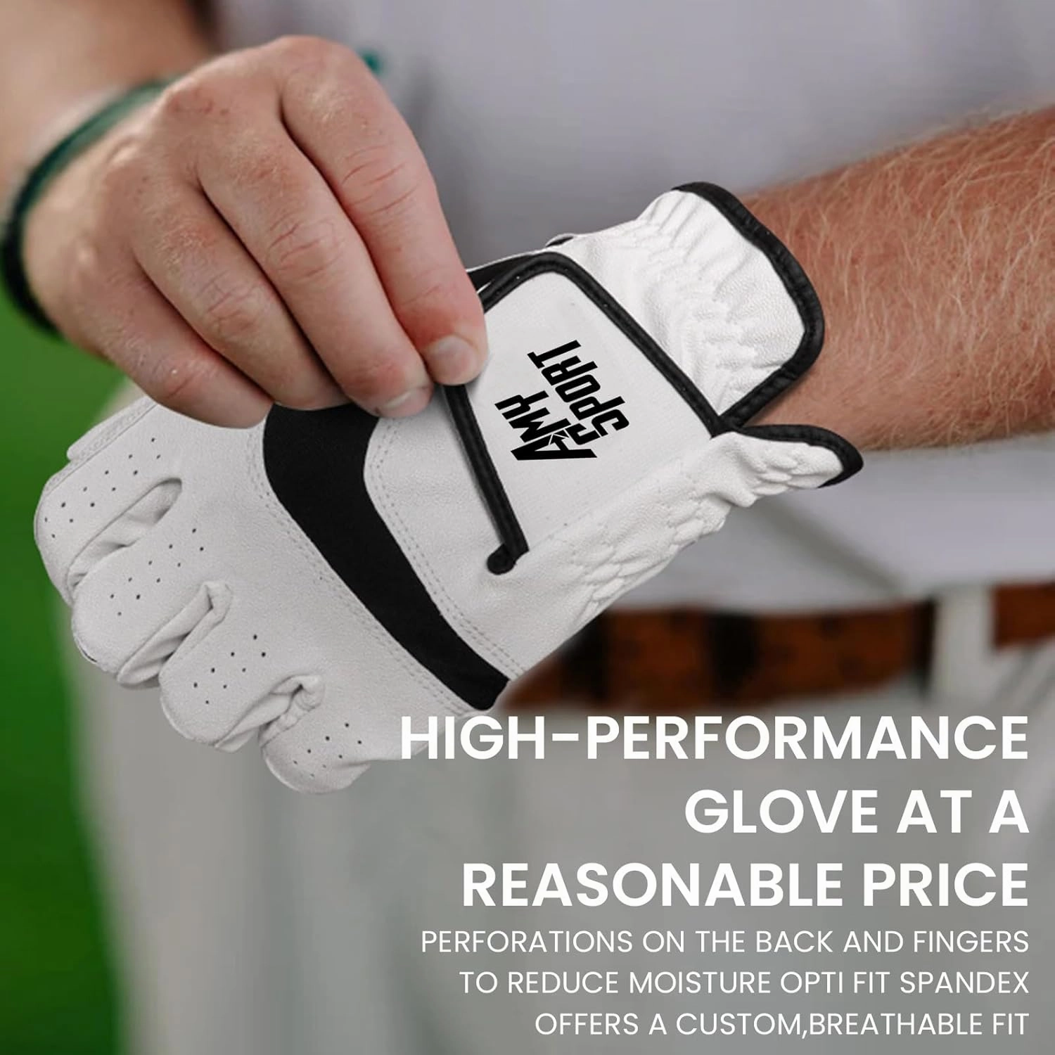 Amy Sport Golf Gloves Men Right Handed Golfer Left Hand 3 Pack PU Leather All Weather Grip Soft Breathable Flexible for Mens