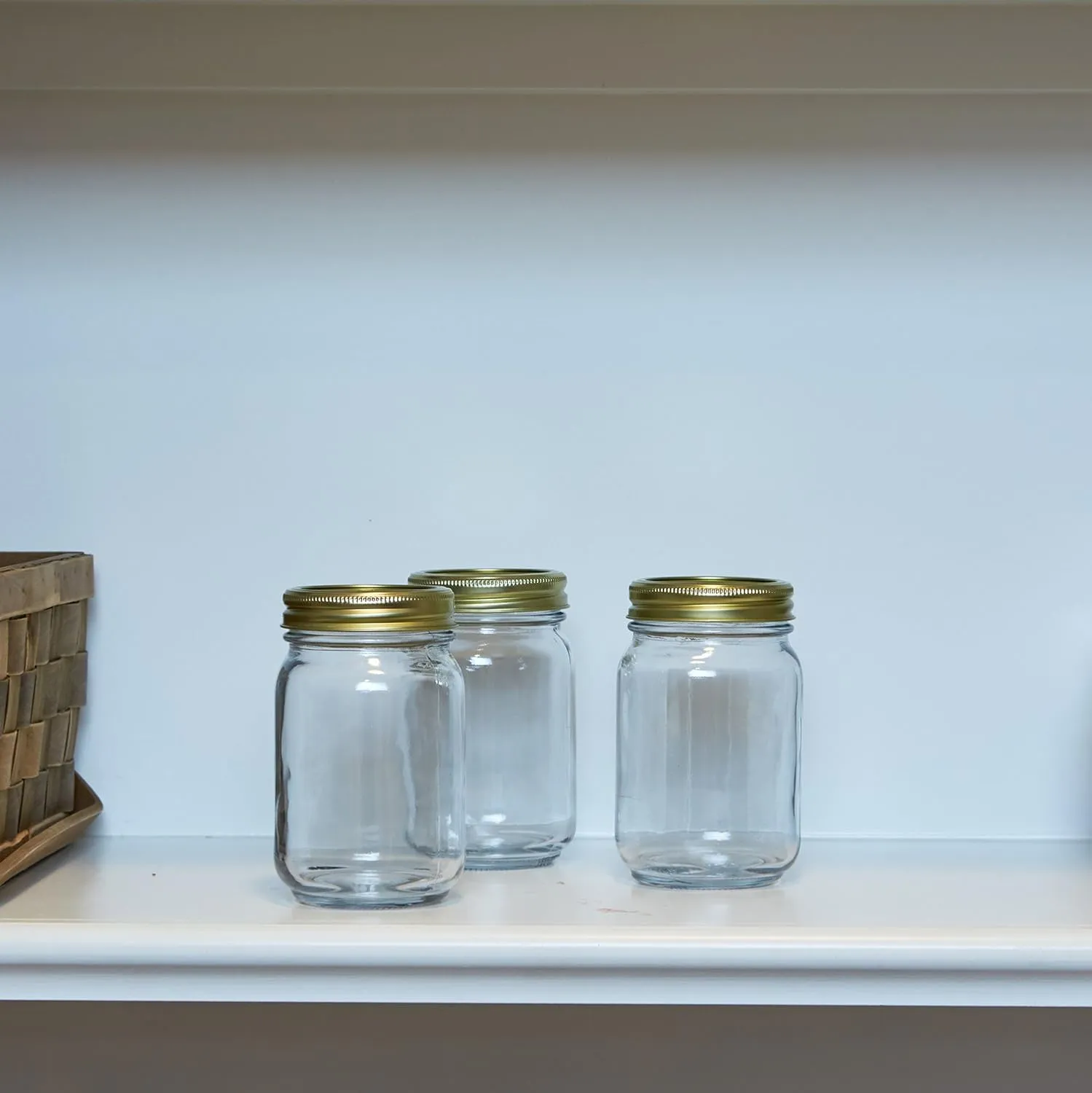 Anchor Hocking AHG17 1 Pint Home Canning Jars with Metal Lids and Rings, Clear - Pack of 12