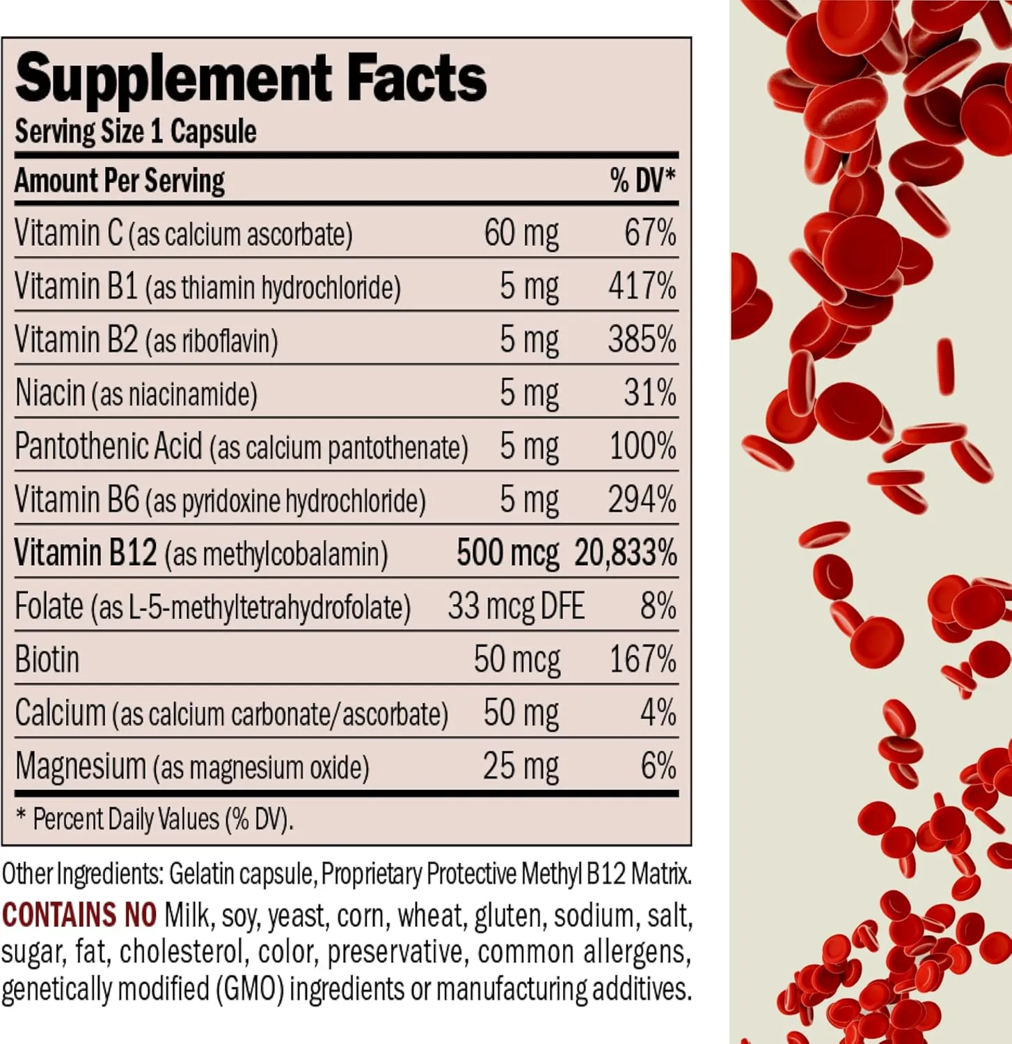 ANDREW LESSMAN Vitamin B12 500 180 Capsules - Absorption-Protected Methylcobalamin (Natural Coenzyme Vitamin B12), Essential for Energy and Stress Support, Plus B-Complex, Easy to Swallow Capsules