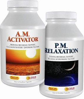 ANDREW LESSMAN A.M. Activator and P.M. Relaxation Kit 30 Capsules of Each - A.M. Activator Promotes Energy and Fat Metabolism While P.M. Relaxation Encourages a Restful Night's Sleep