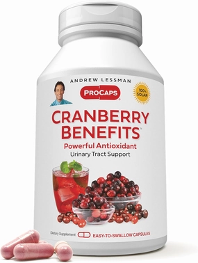 ANDREW LESSMAN Cranberry Benefits 240 Capsules - Supports Bladder, Kidney and Urinary Tract Health. High Potency Standardized Extracts of Cranberry Fruit, Small Easy to Swallow Capsules
