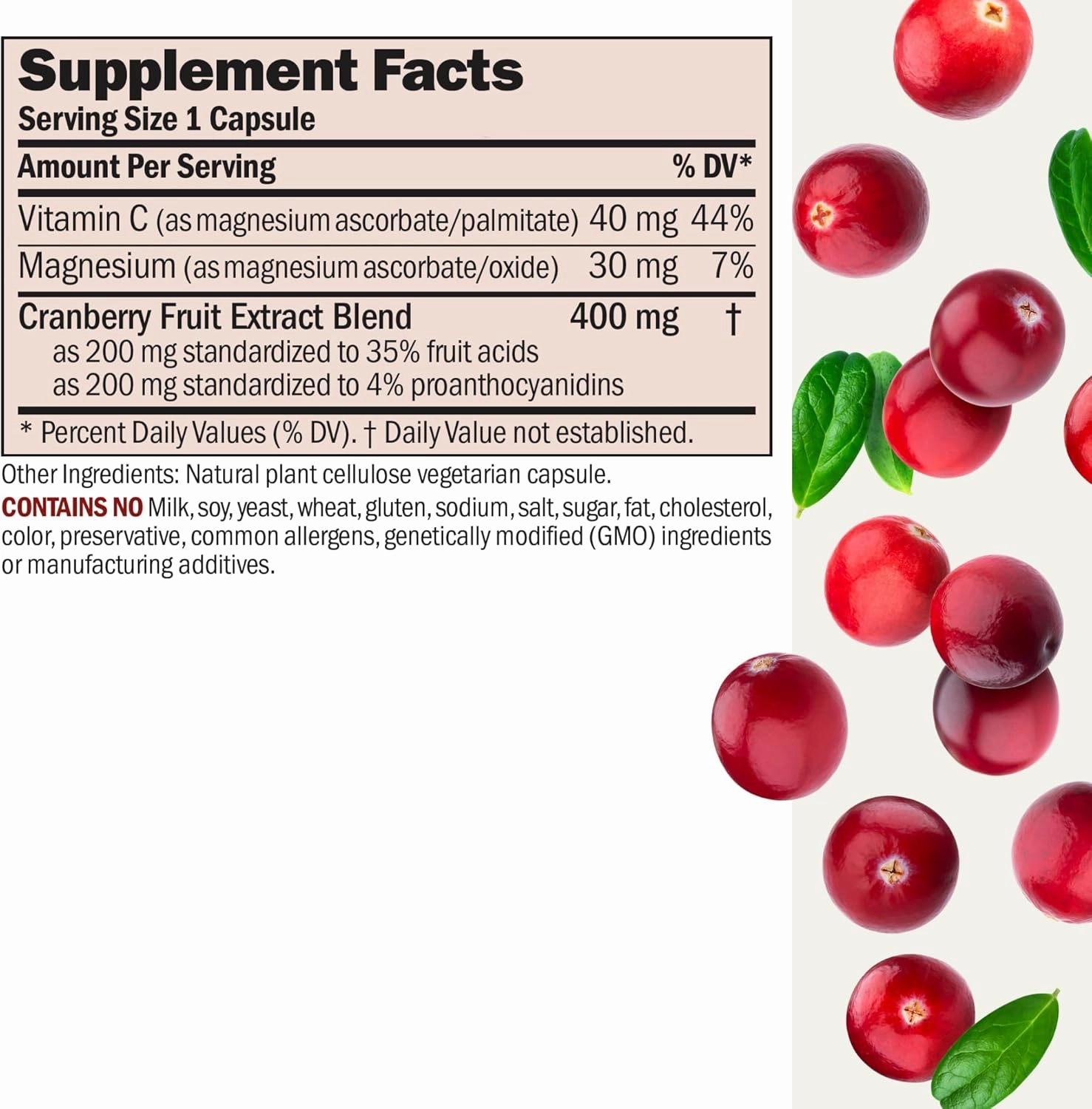 ANDREW LESSMAN Cranberry Benefits 240 Capsules - Supports Bladder, Kidney and Urinary Tract Health. High Potency Standardized Extracts of Cranberry Fruit, Small Easy to Swallow Capsules
