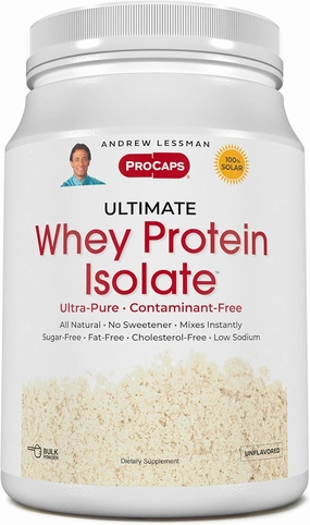 ANDREW LESSMAN Ultimate Whey Protein Isolate 25 Servings - Supports Workout Recovery and Lean Muscle Non-GMO, No Added Flavors, Fat-Free, Sugar and Sweetener-Free, Certified Kosher. No Additives