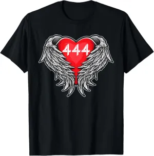 Angel Number 444 With Heart And Wings Of Angel T-Shirt
