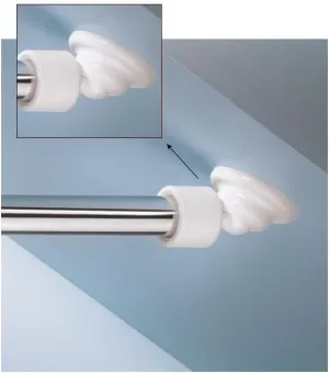 Angled wall mount Sloped Walls and matching Kleine Wolke Spring Rod - .98in / 25mm Diameter (White, Stall Width/29.5-49.2 in/75-125 cm)