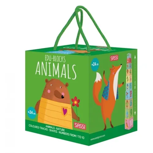 Animals Blocks & Book Set, 10 pieces