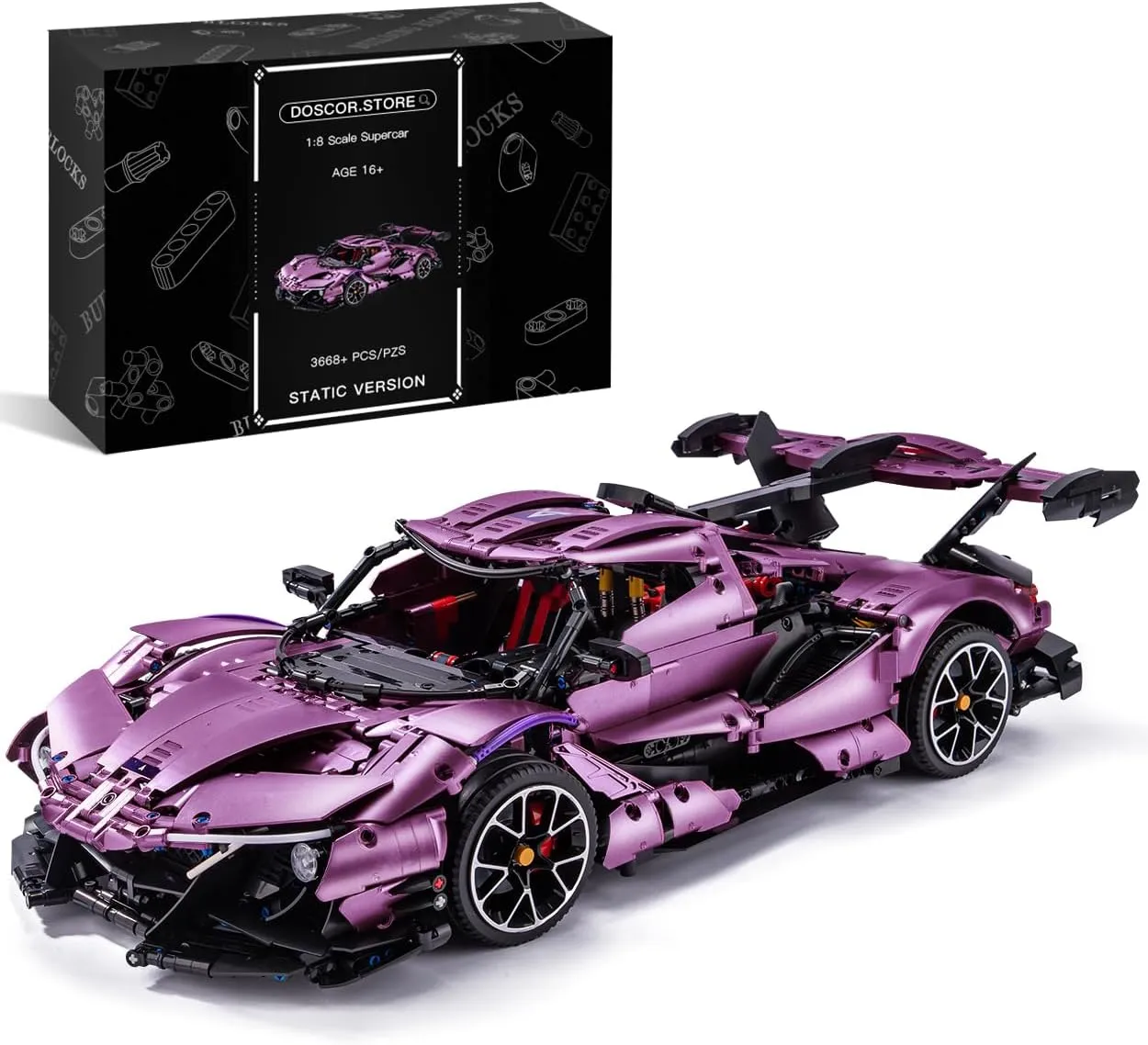Apello IE Sports Cars Building Kit,1:8 Scale MOC Building Blocks Set and Construction Toy, Collectible Race Car Set for Adults and Teens(3668 Pcs)