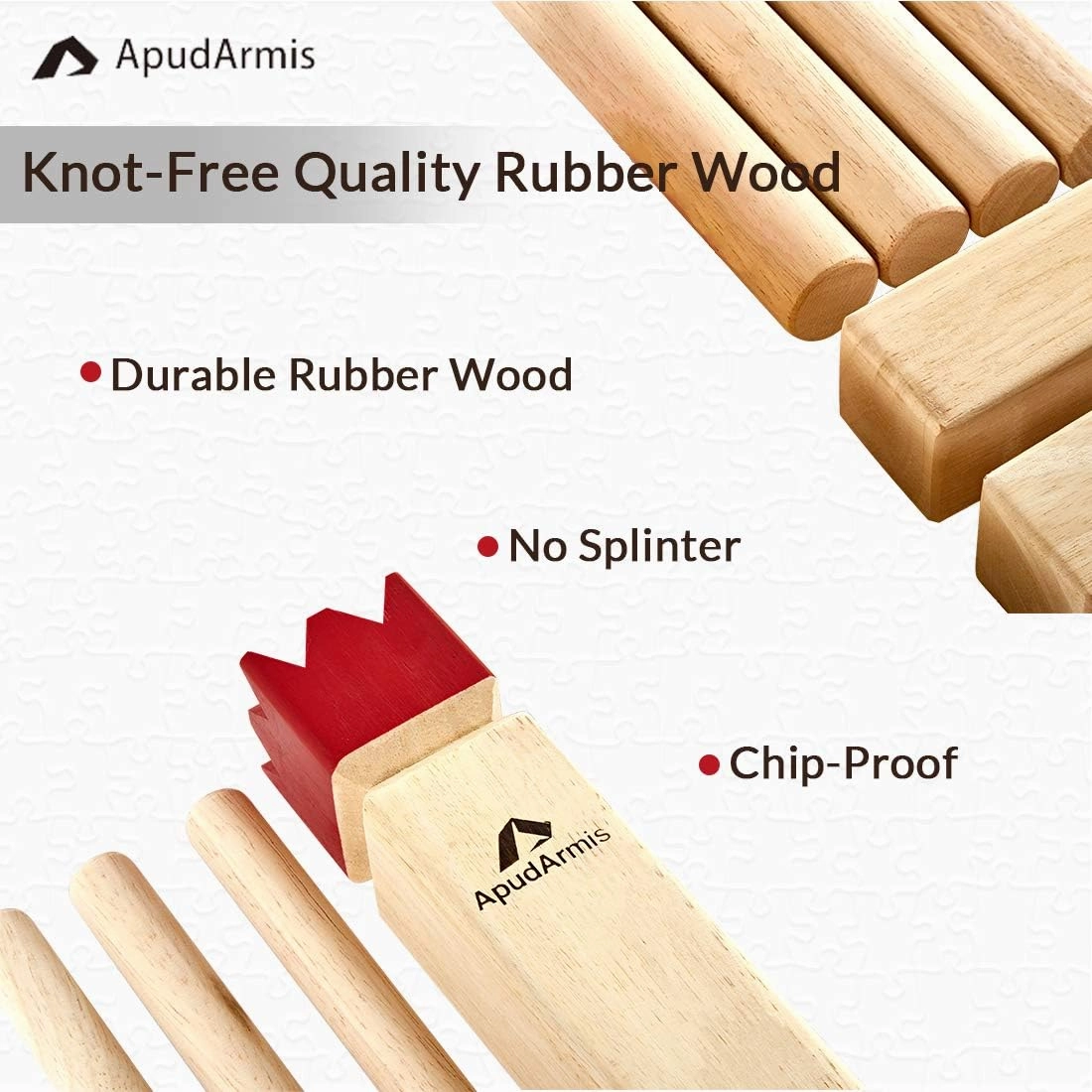 ApudArmis Kubb Yard Game Set, Viking Chess Outdoor Clash Toss Yard Game with Carrying Case - Rubber Wooden Backyard Lawn Games Set for Teenagers Adults Family