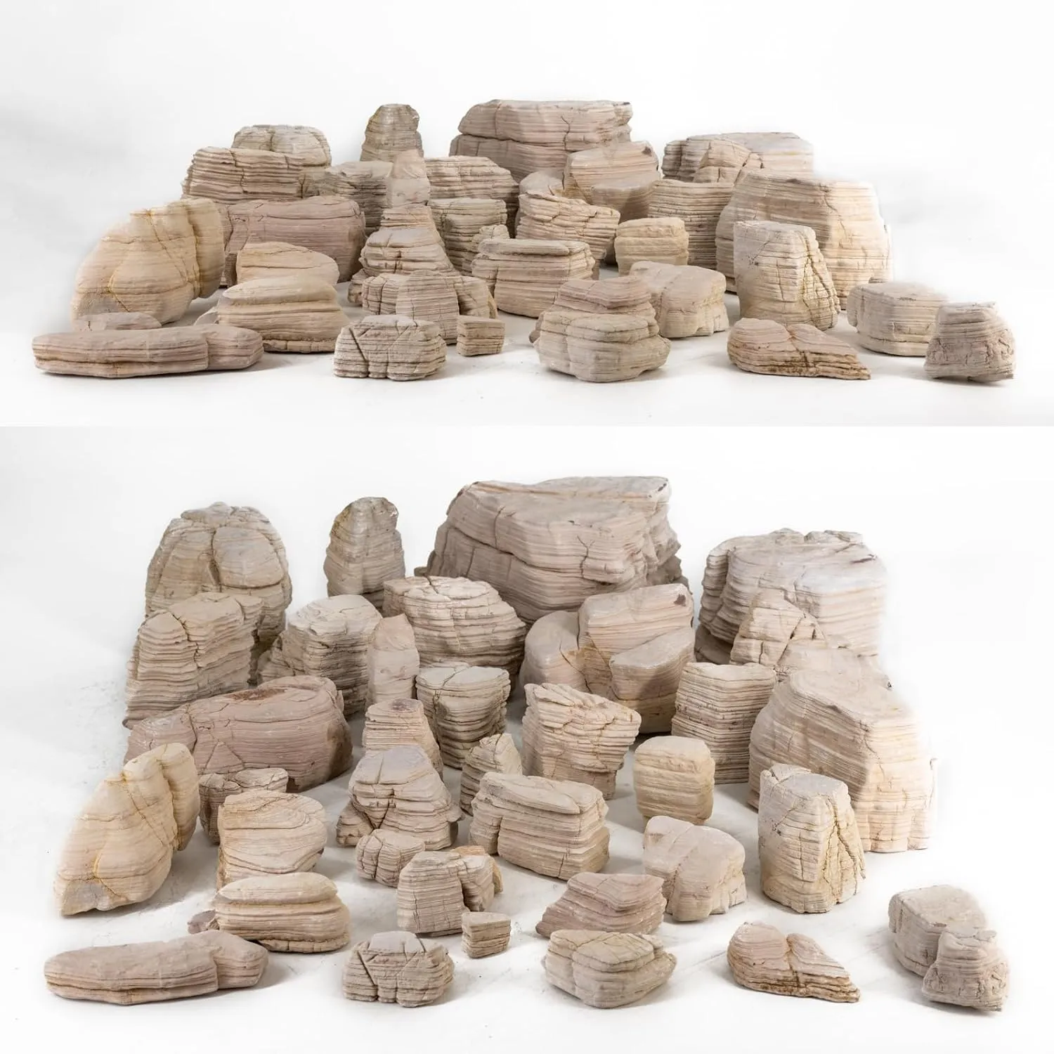 Aquarium Stone Rock with melaleuca Texture 20LB Fish Tank Stone 2-8inch for Aquarium Landscaping, Terrariums, Vivarium Enclosures, Miniature and Fairy Gardens-7-8Pcs