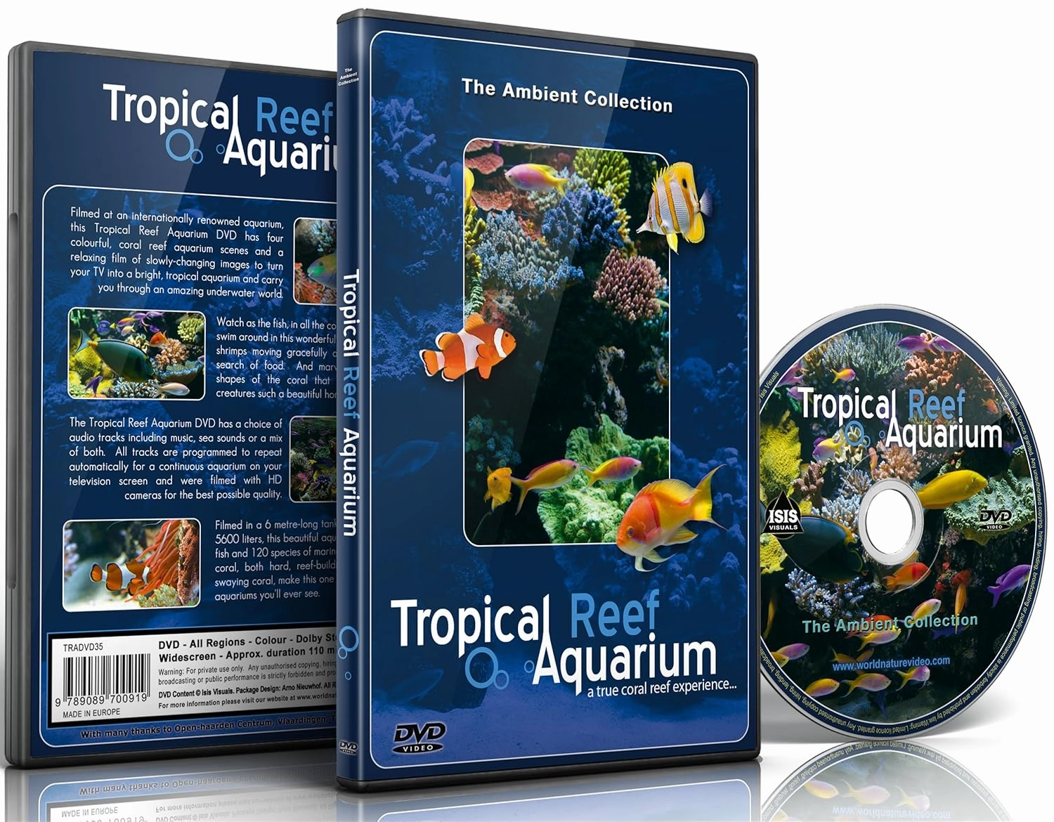 Aquarium DVD - Tropical Reef Aquarium - Filmed In HD - with Natural Sound and Relaxing Music