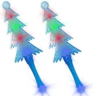 ArtCreativity Christmas Light Up Wands for Kids Set of 2 Magic Glow Wands with Flashing LEDs, Batteries Included, Fun Christmas Tree Toy and Stocking Stuffer for Boys and Girls