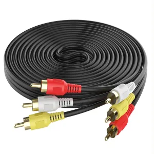 Audio Video Cable,Composite Cord 30 ft RCA to RCA M/Mx3,AV Cable for TV,DVD,VCD etd.