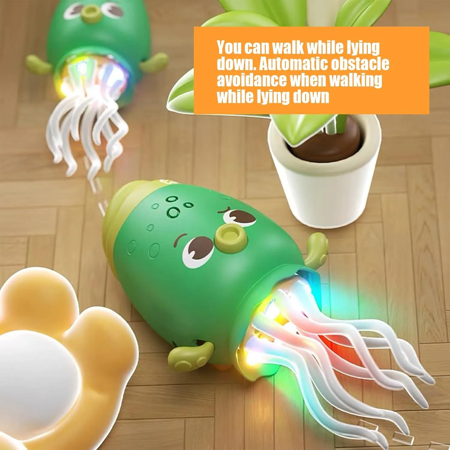 Automatic Octopus Toy - Automatic Obstacle Avoidance Octopus,Interactive Musical Robot, USB Rechargeable Electric Toys for Parent-Child Interaction