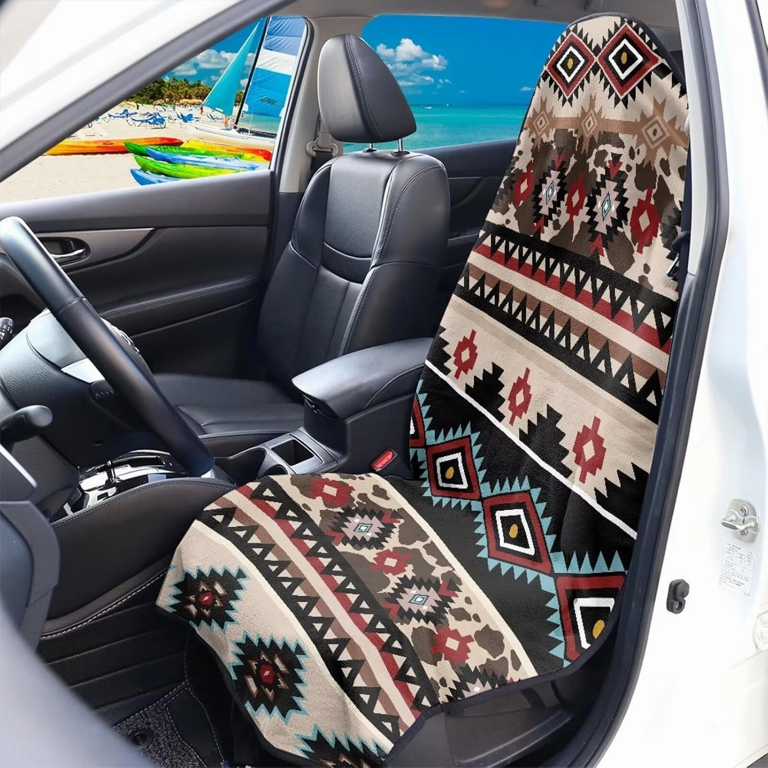 Aztec Car Seat Covers Ethnic Style Athletic Towel Car Seat Cover After Gym Beach Yoga Workout Outdoor Surfing Activities Breathable Bucket Car Towel Seat Cover Fits for Car,SUV Sedan,Truck
