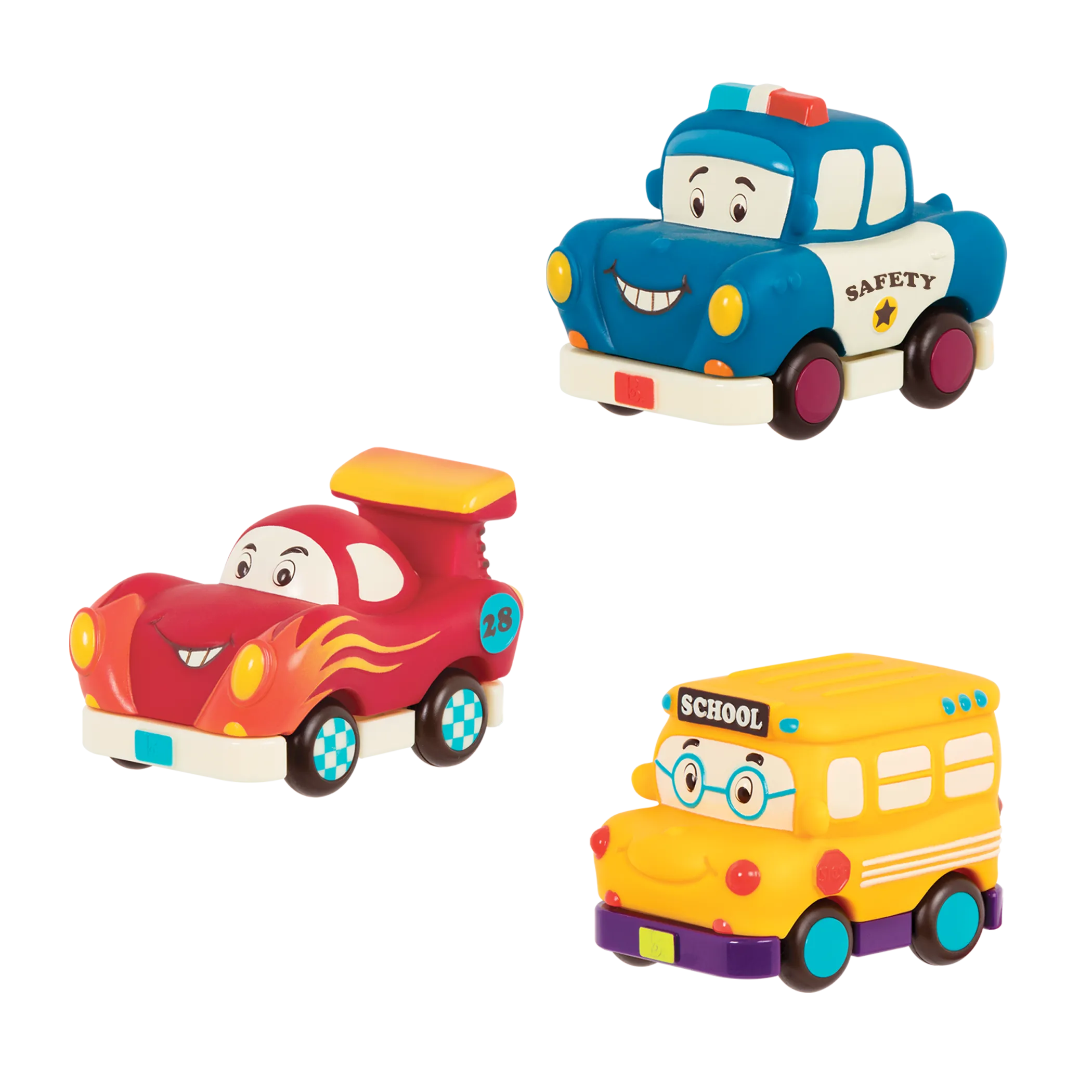 B. toys – Mini Wheeee-ls! - Bus, Racer, Police Car