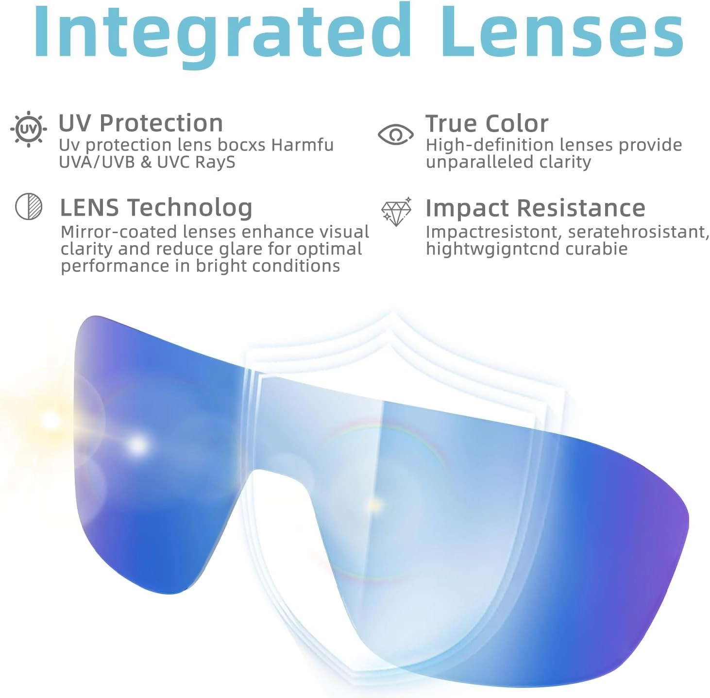 B.N.U.S Polarized Cycling Sunglasses for Men Women - Nano-Coated TR90 Frame, UV400 Protection, Unibody Lens Design