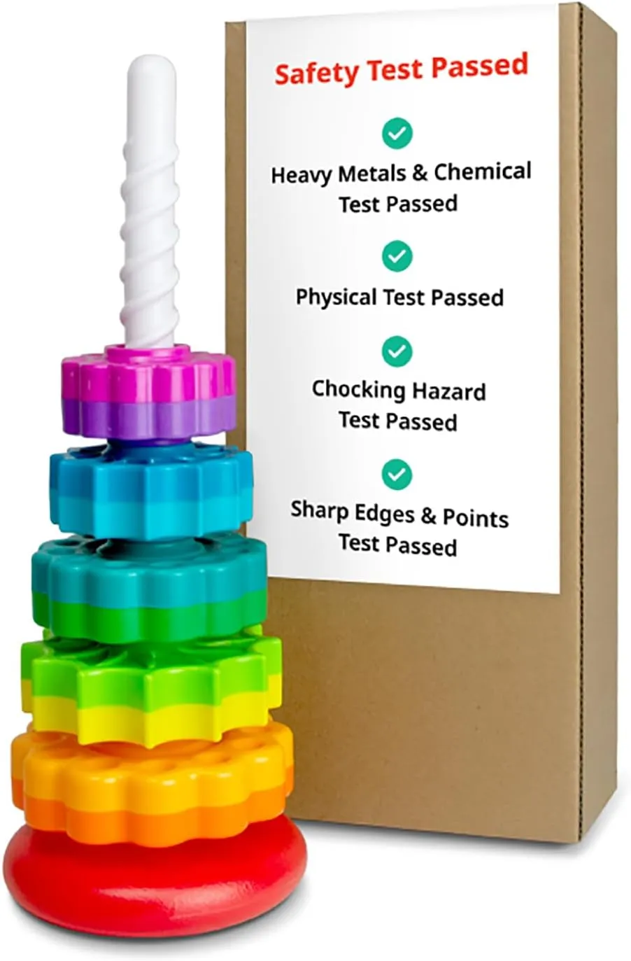 Baby Spinning Stacking Toy, Ring Stacker Toy, CPSC Safe Test Passed