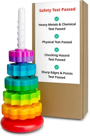 Baby Spinning Stacking Toy, Ring Stacker Toy, CPSC Safe Test Passed