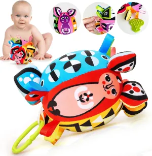 BabyBibi Soft Activity Ball - Baby Sensory and Teething Toy for Early Development & Help Develop Motor Skills - Age 0 Months  