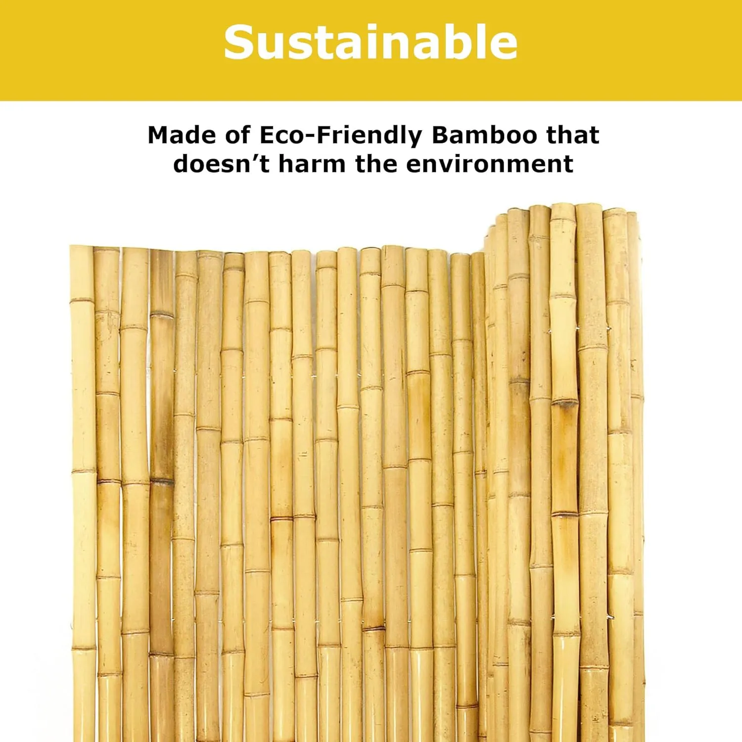 Backyard X-Scapes Natural Bamboo Fencing Decorative Rolled Fence Panel 0.75 in D x 3 ft H x 8 ft L