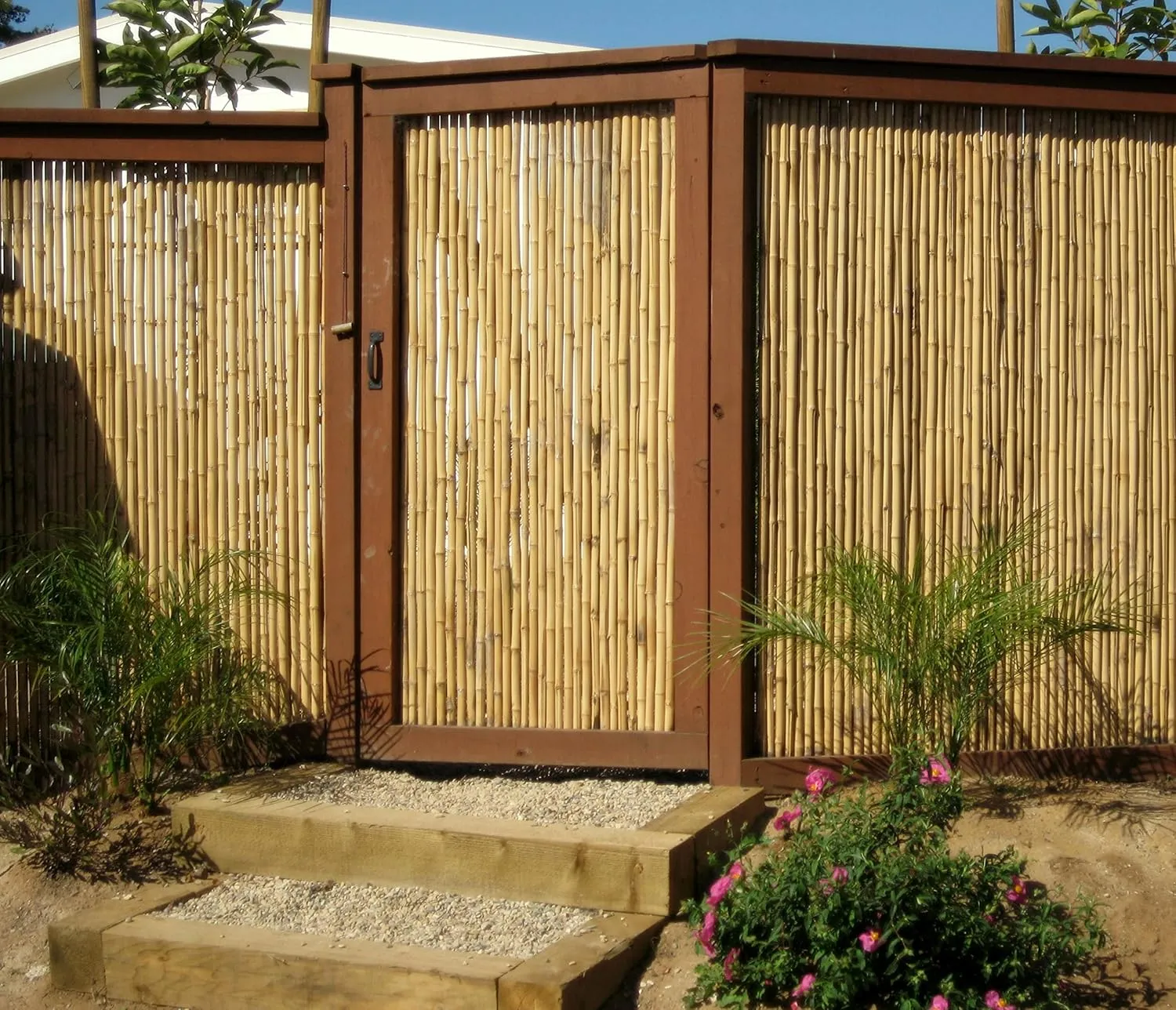 Backyard X-Scapes Natural Bamboo Fencing Decorative Rolled Fence Panel 0.75 in D x 3 ft H x 8 ft L