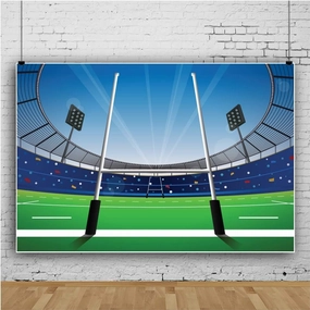 Baocicco 8x5ft Cartoon American Football Playground Green Grassland Field Photography Backdrop Background Sports Club Sports Theme Rugby Match Boys Happy Birthday Theme Photo Studio Props