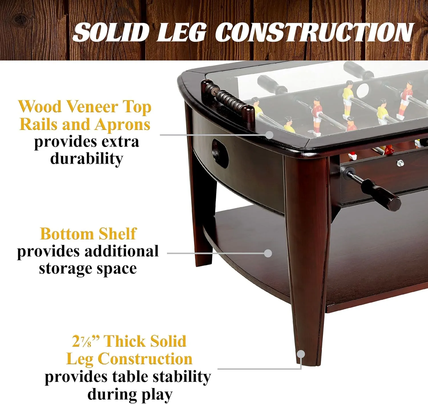 Barrington Foosball Multiple Styles Soccer Foosball Tables, Durable & Stylish Designs with Tabletop Sports Soccer Balls, Perfect for Family Game Rooms
