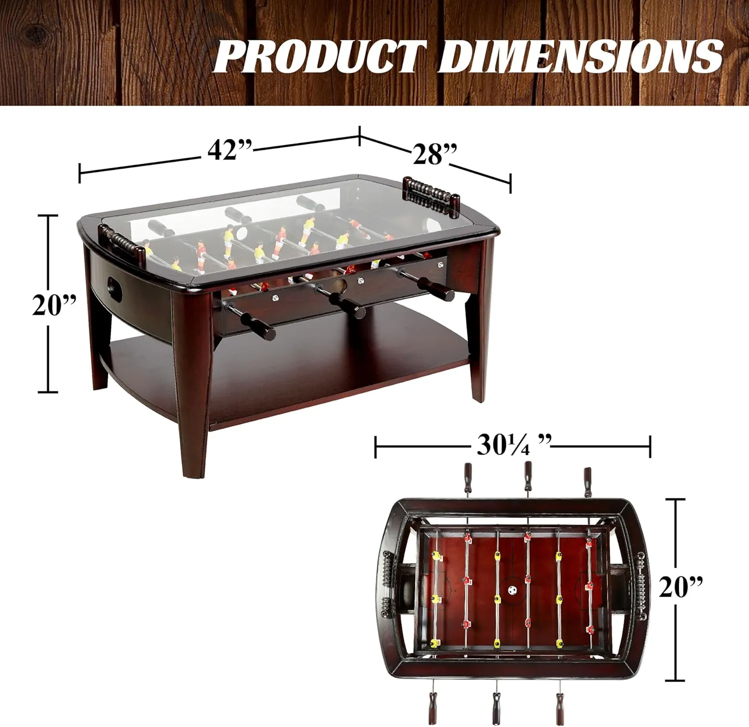Barrington Foosball Multiple Styles Soccer Foosball Tables, Durable & Stylish Designs with Tabletop Sports Soccer Balls, Perfect for Family Game Rooms