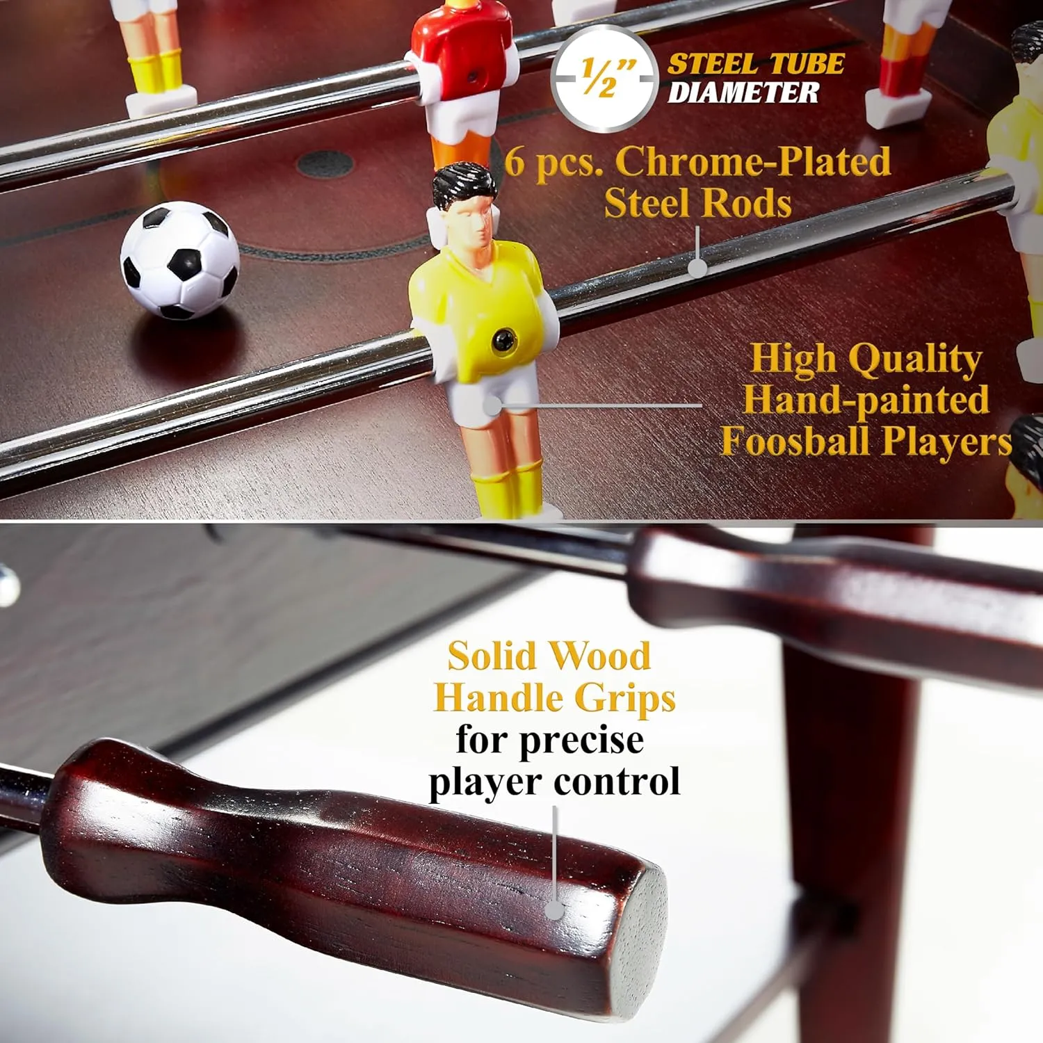 Barrington Foosball Multiple Styles Soccer Foosball Tables, Durable & Stylish Designs with Tabletop Sports Soccer Balls, Perfect for Family Game Rooms