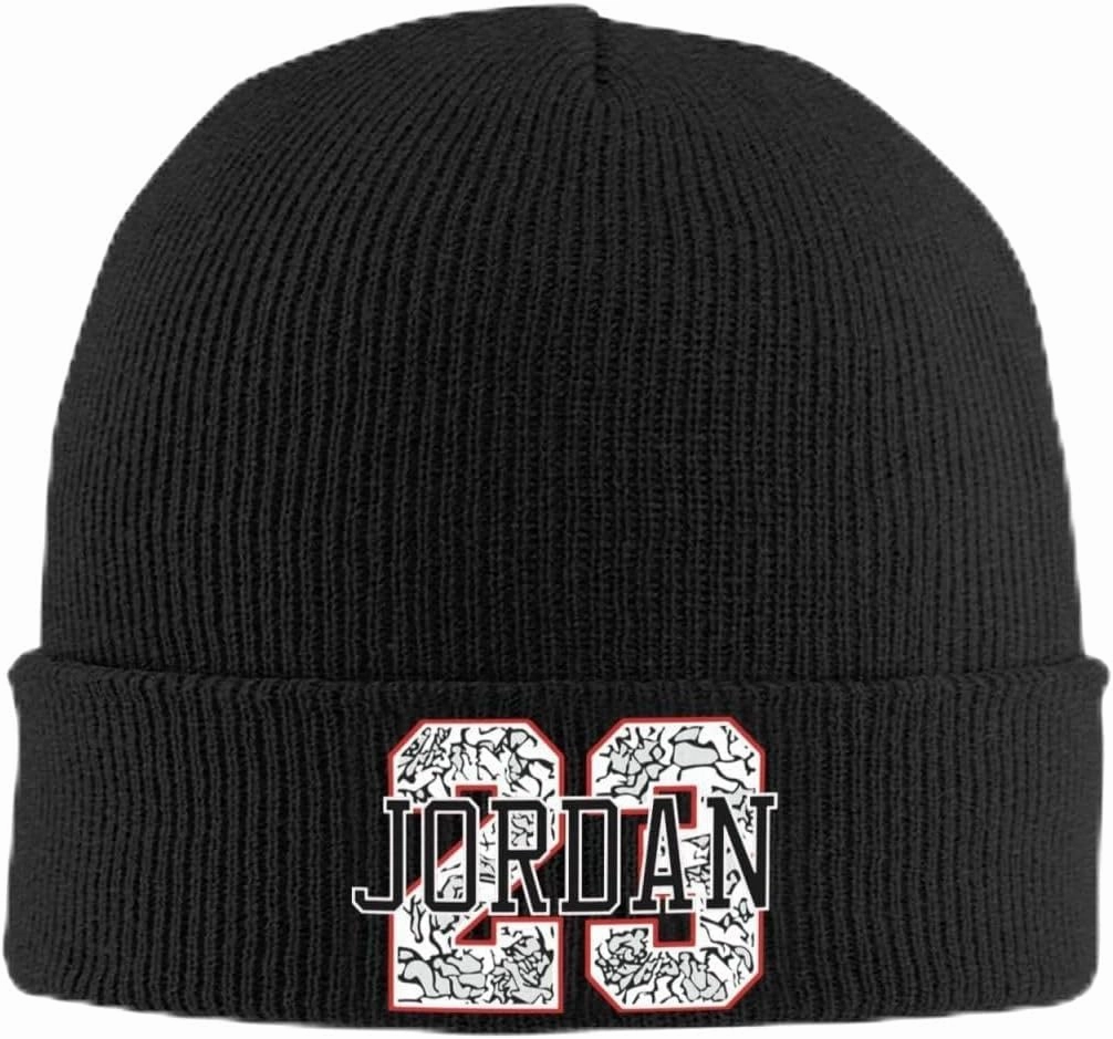 Basketball Number 23 Jordan Winter Skull Cap Knitted Hat Striped Winter Beanie for Men/Women All Seasons