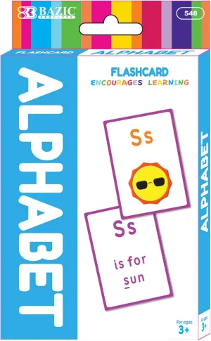 BAZIC Alphabet Flash Cards, with Picture ABCs Letters Uppercase Lowercase Flashcards Game (36/Pack), 24-Packs