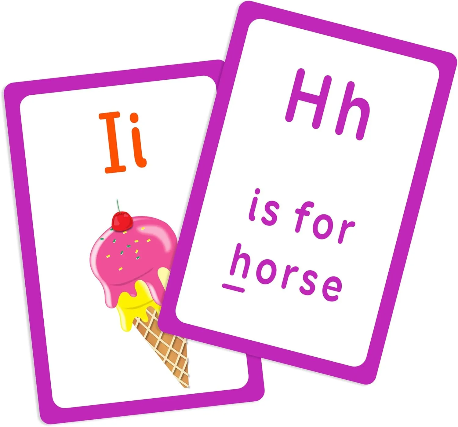BAZIC Alphabet Flash Cards, with Picture ABCs Letters Uppercase Lowercase Flashcards Game (36/Pack), 24-Packs