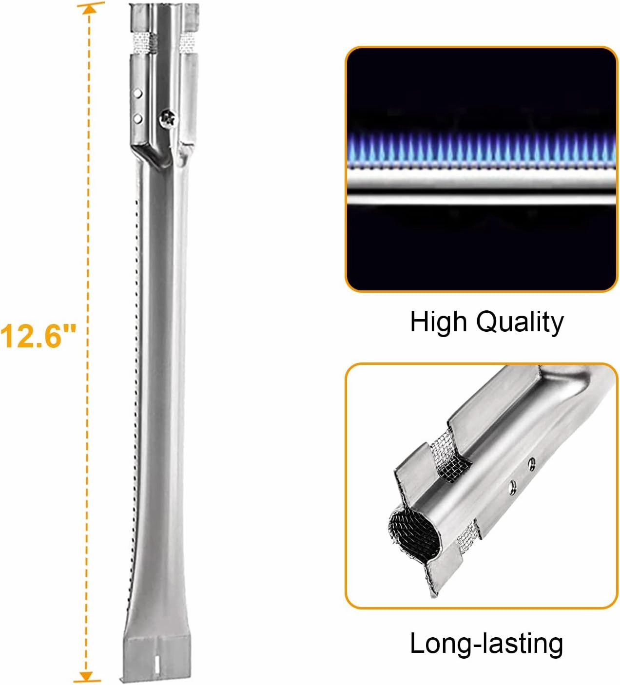 BBQ-PLUS Grill Replacement Parts for Charbroil Classic 360 3-Burner 463773717 G215-0203-W1 G320-0200-W1A,Heat Plates, Grill Burner, Carryover Tube for Char Broil Classic 280/American Gourmet 2 Burner
